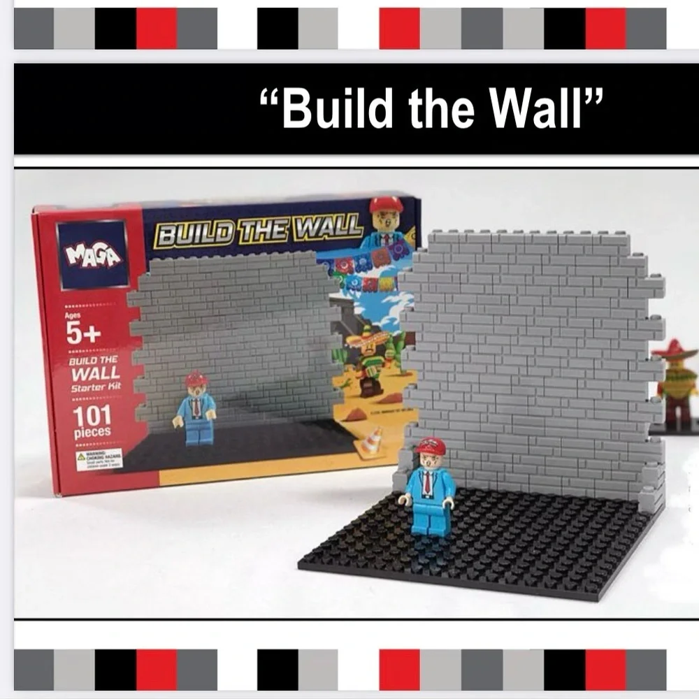 MAGA Donald Trump BUILD THE WALL 101 Pieces, includes President Trump minifigure